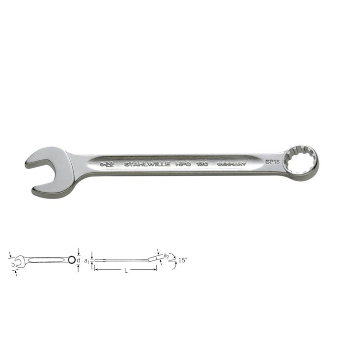 Stahlwille 40581616 Spline-Drive-Combination spanner 130ASP 8, size 1/4