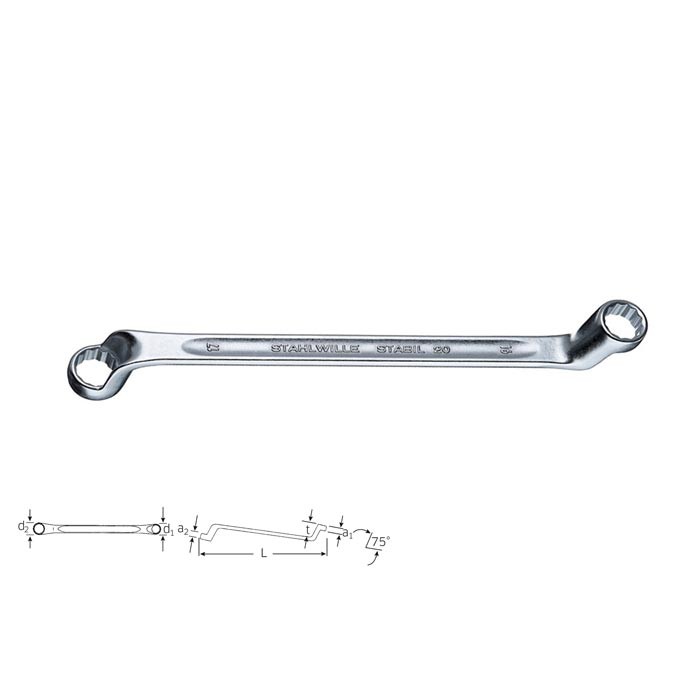 Stahlwille 41042123 STABIL® Double ended ring spanner 20 21 x 23, size 21 x 23 mm