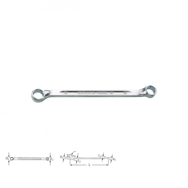 Stahlwille 41070607 Double ended ring spanner CORONA 23 6 x 7, size 6 x 7 mm