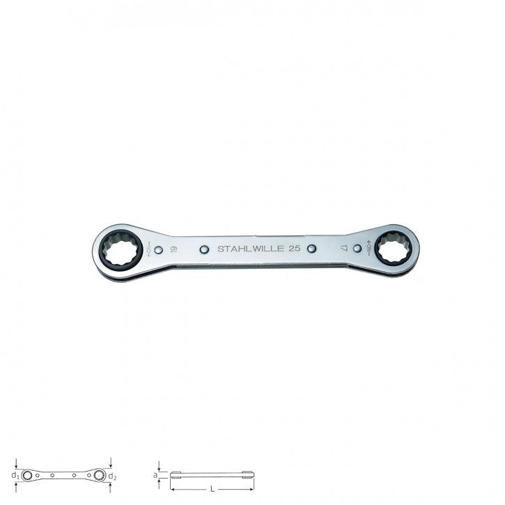 Stahlwille 41130708 Ratchet ring spanner 25 7x8, size 7 x 8 mm