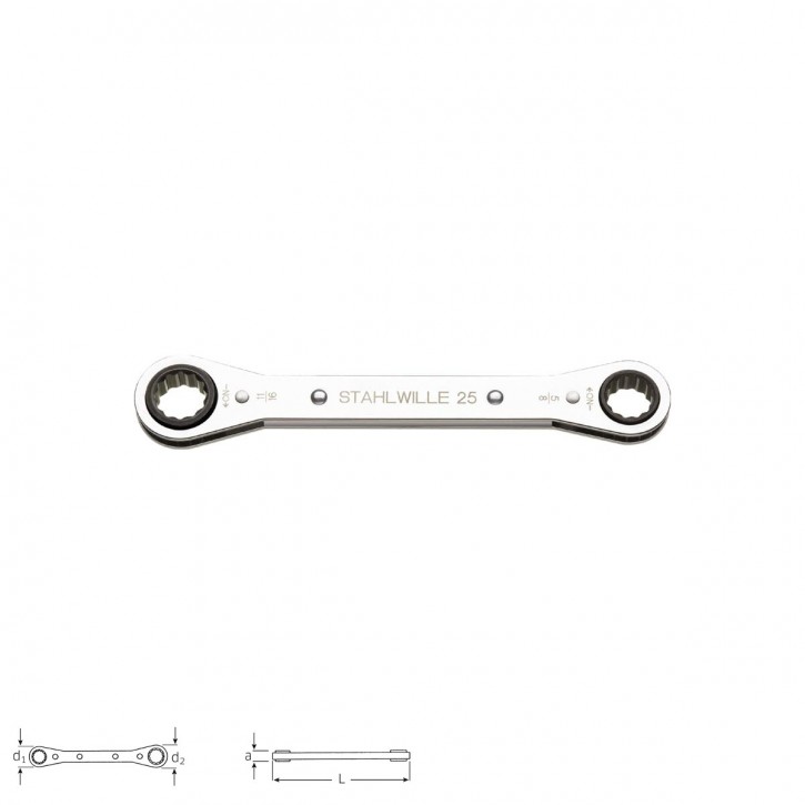 Stahlwille 41561620 Ratchet ring spanner 25aN 1/4x5/16, size 1/4 x 5/16