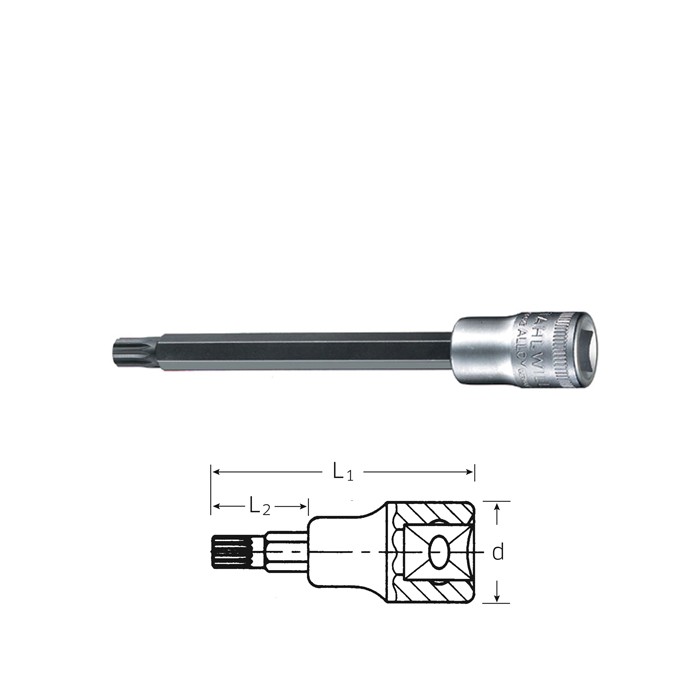 Stahlwille 02261208 Screwdriver socket XZN® 3049 X M8, Size M8