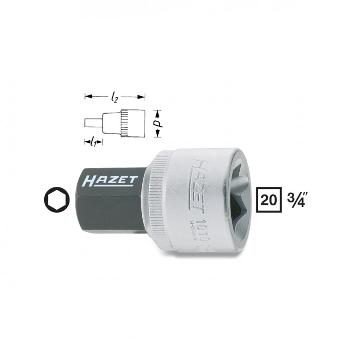 HAZET 1010-22 Screwdriver socket, size 22 mm