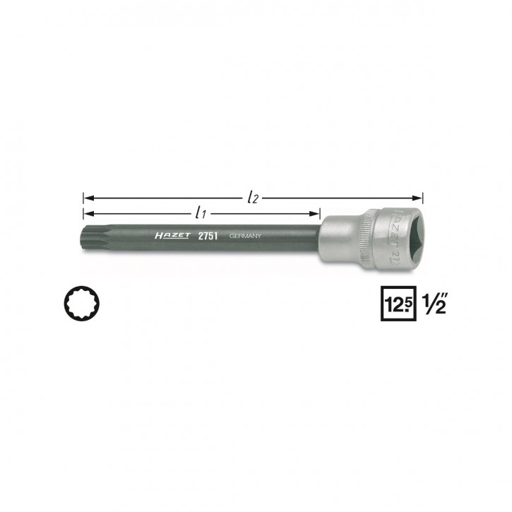 HAZET 2751 Screwdriver socket XZN, M 10