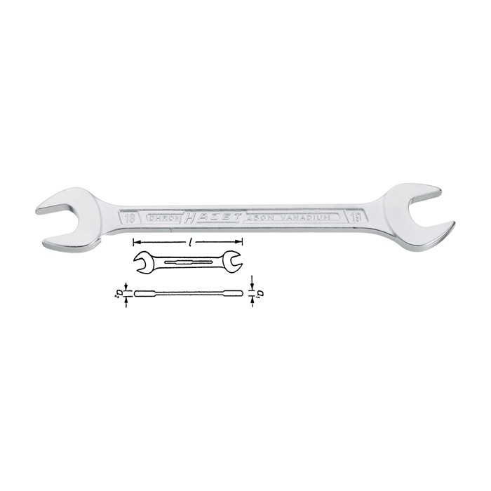 Double Fork Wrench 18 19 mm N/A Hazet Heads Thin Rod with 450n-18x19 