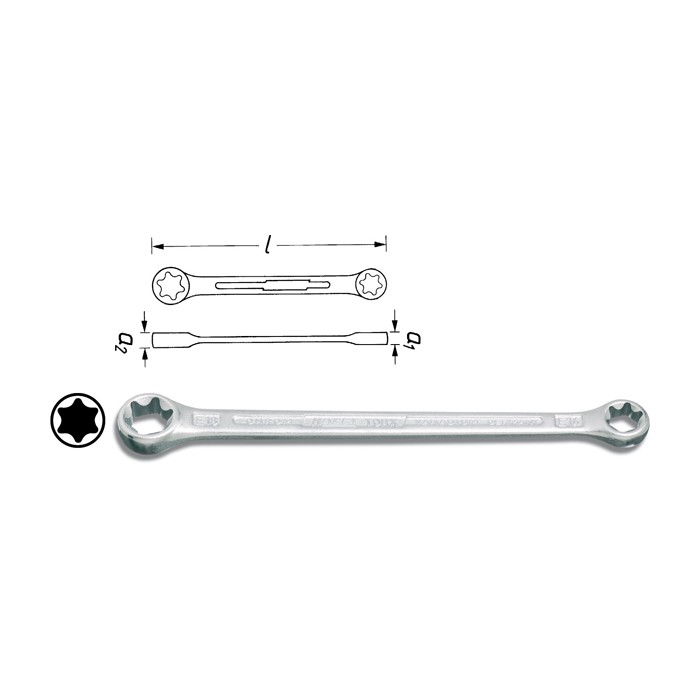 HAZET 609-E14xE18 TORX®-Double box-end wrench, size E14 x E18