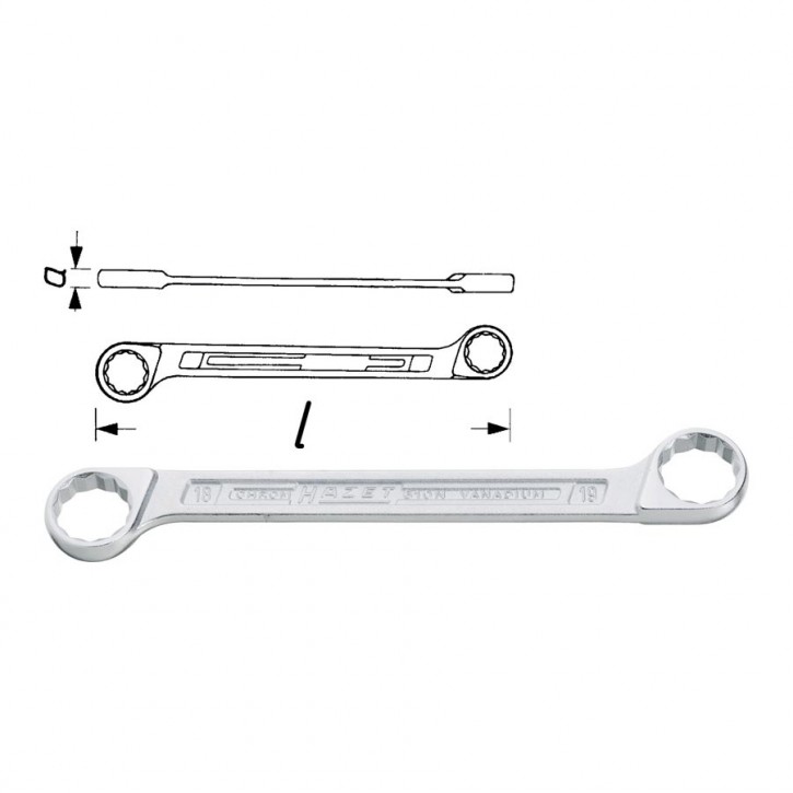 HAZET 610N-30x32 Double box-end wrench, size 30 x 32 mm