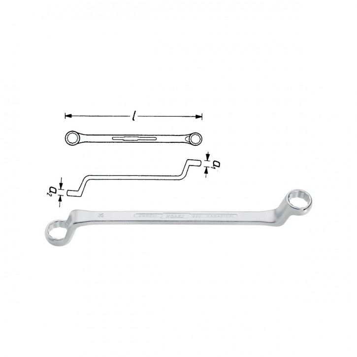 HAZET 630-16x17 Double box-end wrench, size 16 x 17 mm