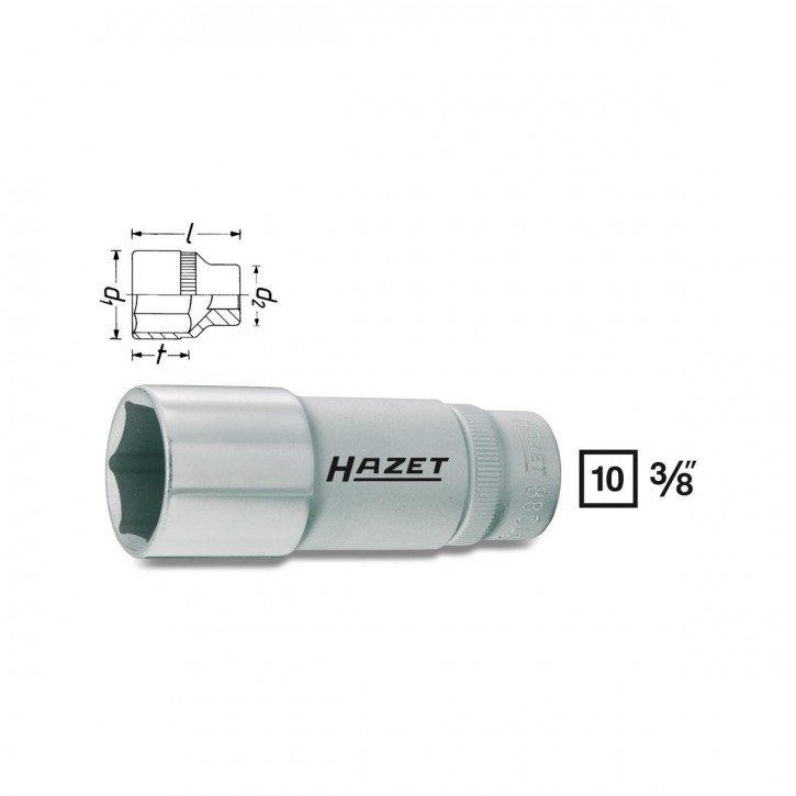 HAZET 880Lg-8 6point socket, size 8 mm