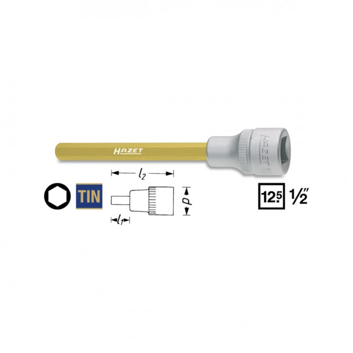 HAZET 986SLg-6 Screwdriver socket, size 6 mm