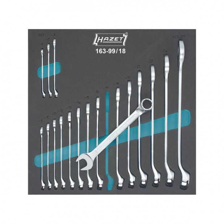HAZET 163-99/18 Combination wrench set, 18pcs.