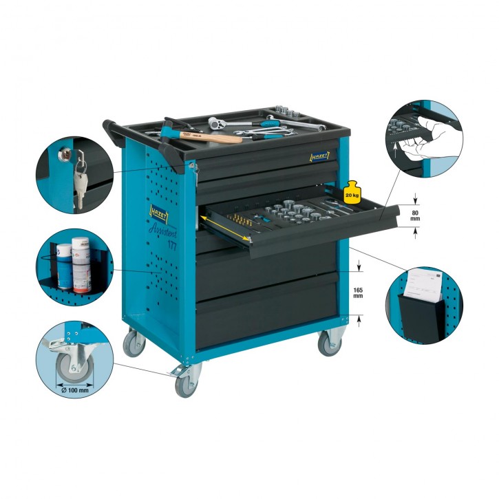 HAZET 177-7 Tool trolley Assistent® with 7 drawers