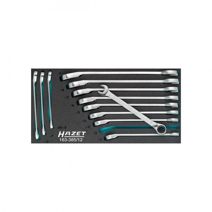 HAZET 163-385/12 Ratcheting combination wrench set, 12pcs.