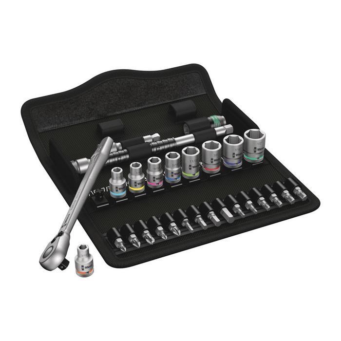 Wera 8100 SA 11 Zyklop Metal Ratchet Set with switch lever, 1/4&quot; drive, imperial (05004021001)