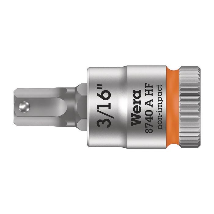 Wera 8740 A HF Zyklop bit socket with holding function, 1/4â drive (05003386001)