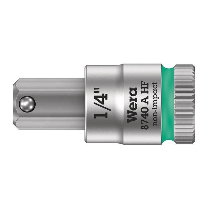 Wera 8740 A HF Zyklop bit socket with holding function, 1/4â drive (05003388001)