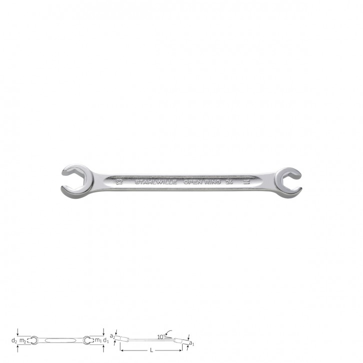 Stahlwille 41080810 Double open ring spanner OPEN-RING 24 8x10, size 8 x 10 mm