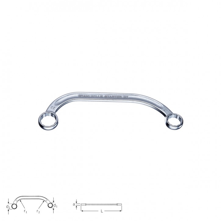 Stahlwille 41091517 Double ended ring spanner STARTER 27 15x17, size 15 x 17 mm