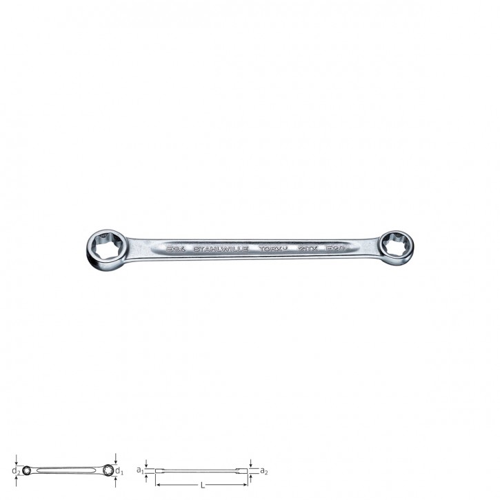Stahlwille 41250608 TORX®-Double ended ring spanner 21 TX E  6 x E  8, size E6 x E8