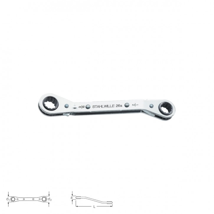 Stahlwille 41551620 Ratchet ring spanner 26a 1/4x5/16, size 1/4 x 5/16