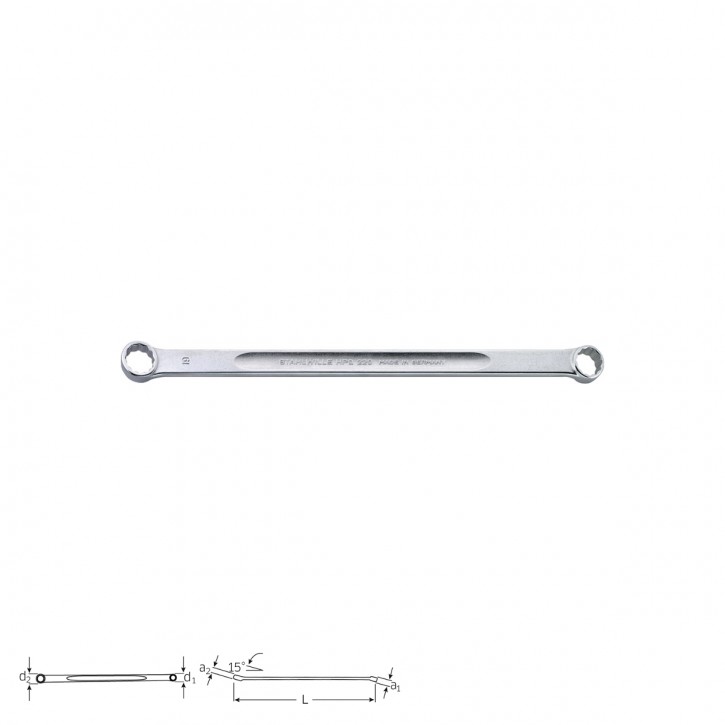 Stahlwille 41031011 Double ended ring spanner 220 10 x 11, size 10 x 11 mm