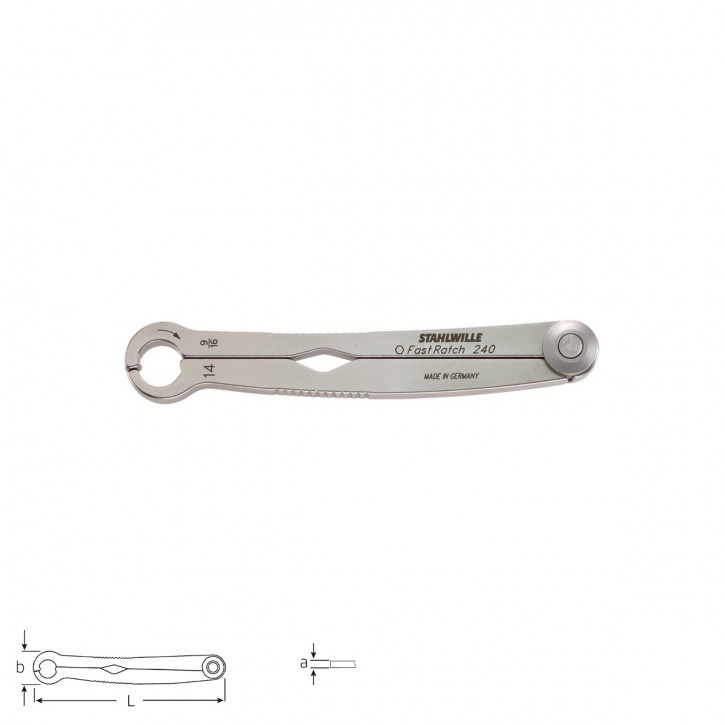 Stahlwille 41100808 Ratchet wrench FastRatch 240 8-5/16, size 8mm - 5/16â