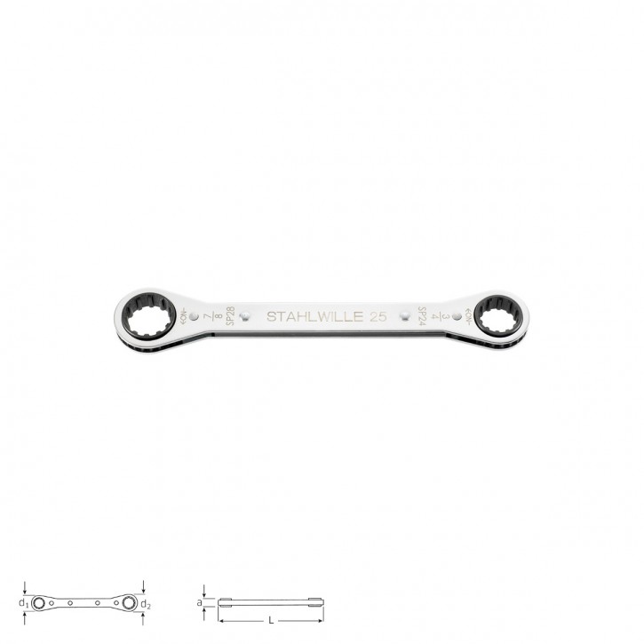 Stahlwille 41570810 Spline-Drive-Double ring spanner 25aSP 8x10, 8 x 10