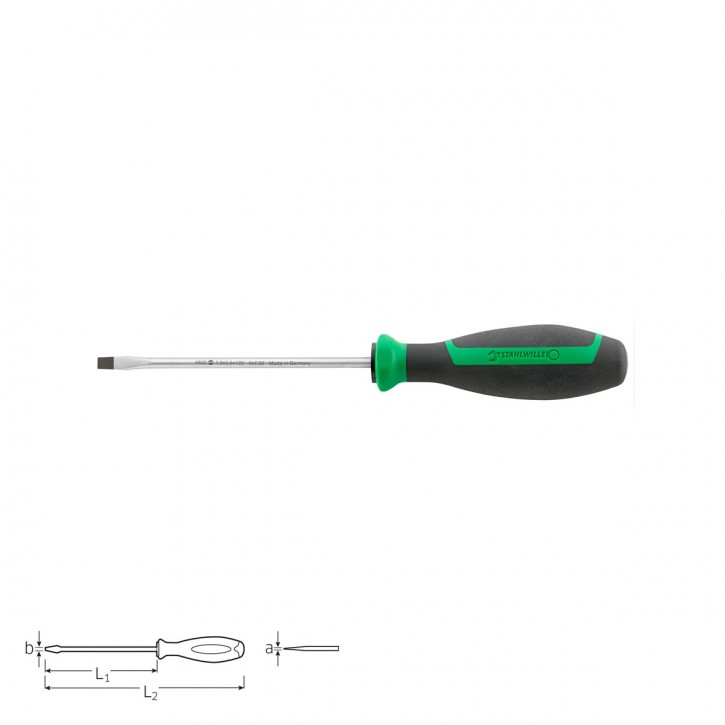 Stahlwille 46203100 Screwdriver slotted 4620 6 1.6x10.0x200 DRALL+, 1.6 x 10.0 mm