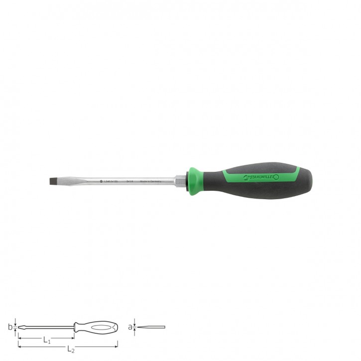 Stahlwille 46223065 Screwdriver slotted 4622 2 1.2x6.5x125 DRALL+, 1.2 x 6.5 mm