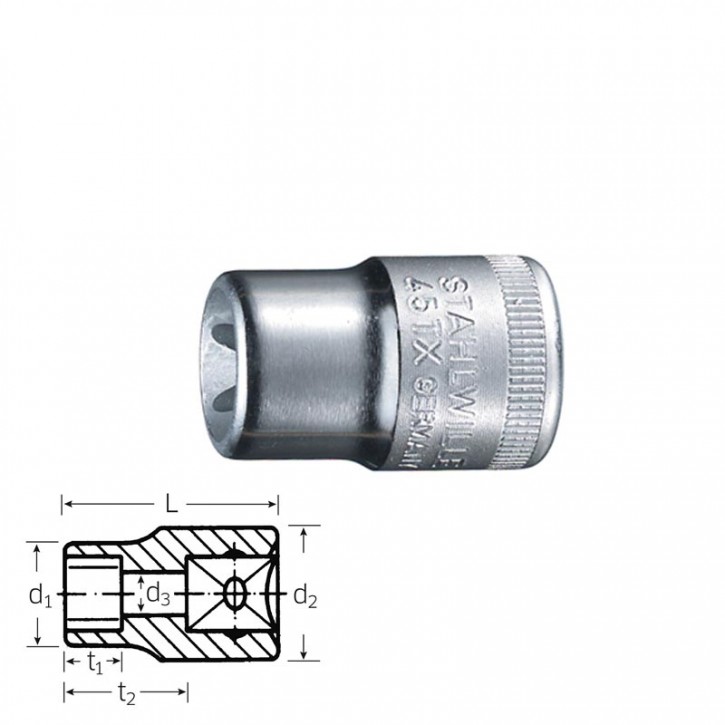 Stahlwille 02270005 TORX®-Socket 45 TX E5 , E5