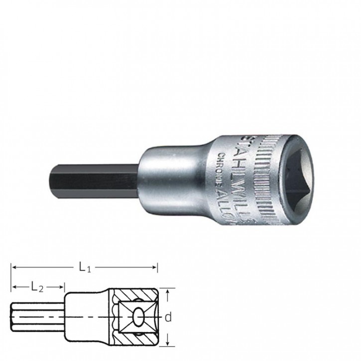 Stahlwille 02050003 Screwdriver socket INHEX 49 3, size 3 mm