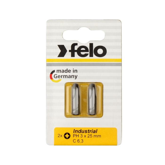 Felo 2203036 Bit, Industry C 6,3 x 25mm, 2 pcs on card