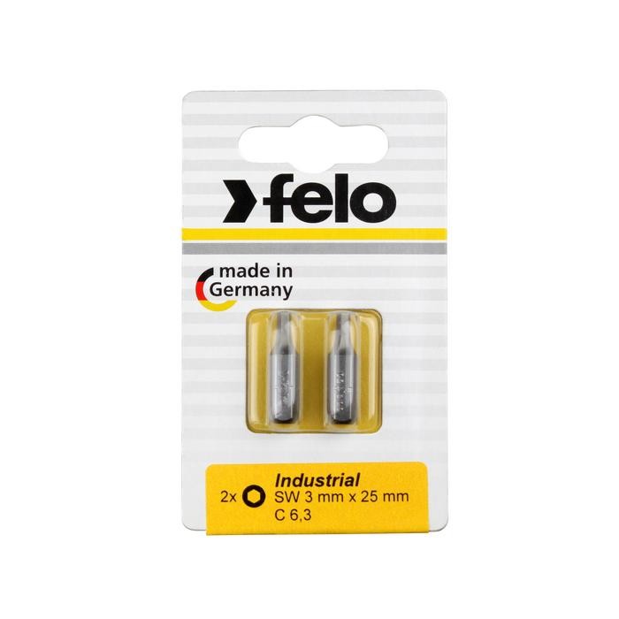 Felo 2425036 Bit, Industry C 6,3 x 25mm, 2 pcs on card