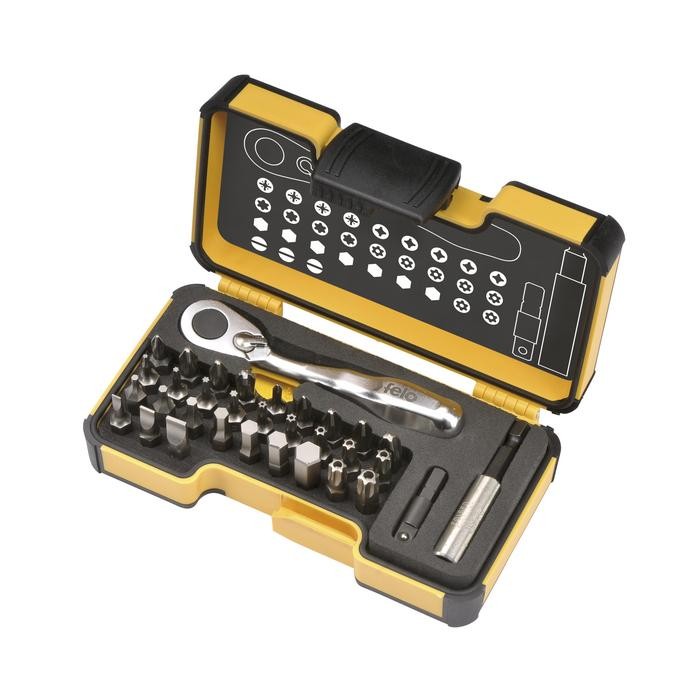 Felo 5773306 Tool set XS 33 1/4&quot; with mini ratchet, bits and acessories, 33-pce