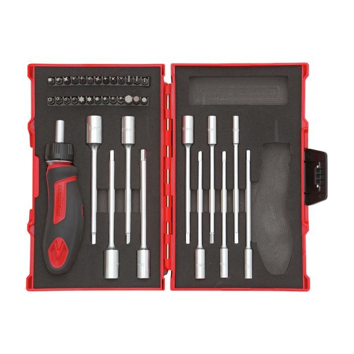 GEDORE-RED Tool set with T-handle ratchet 1/4 37pcs (3300025)