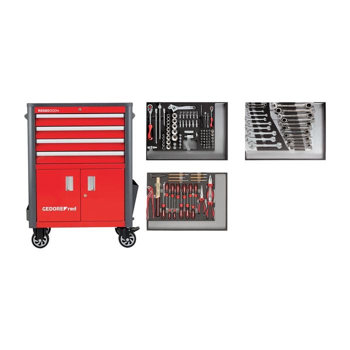 GEDORE-RED Tool set in t.trolley WINGMAN red 129pcs (3301689)