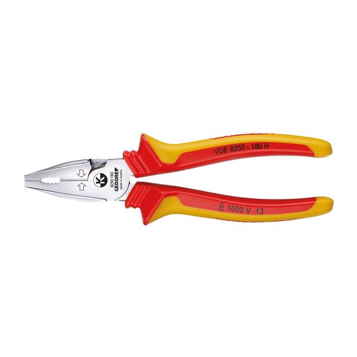 GEDORE VDE Heavy duty combination pliers with VDE insulating sleeves 160 mm (1550942)