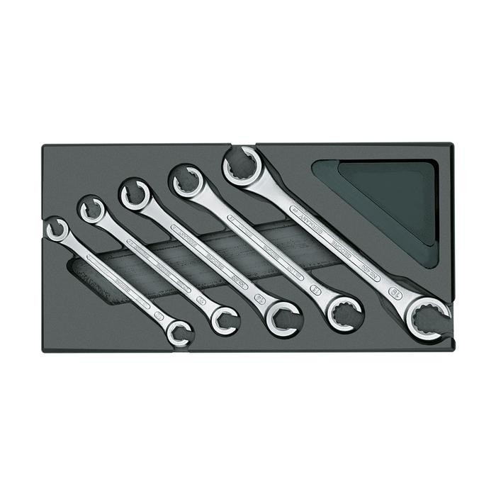 GEDORE Set of open flare nut spanners in 1/3 ES tool module (1731157)