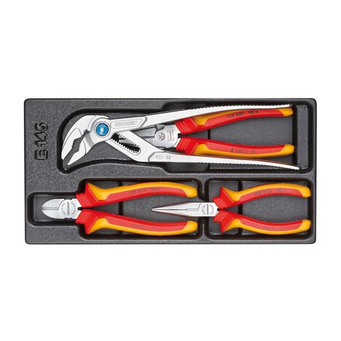 GEDORE VDE pliers set in 1/3 ES tool module (1733079)