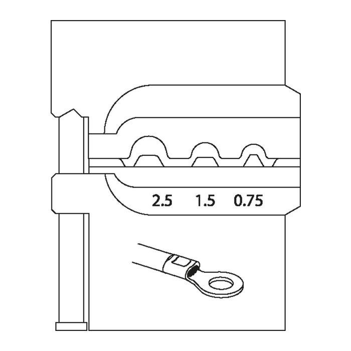 GEDORE Module insert for non-insulated terminals 0.75/1.5/2.5 (1830589)