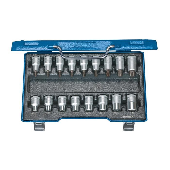 GEDORE Screwdriver bit socket set 1/2" 17 pcs TORX (6129520)