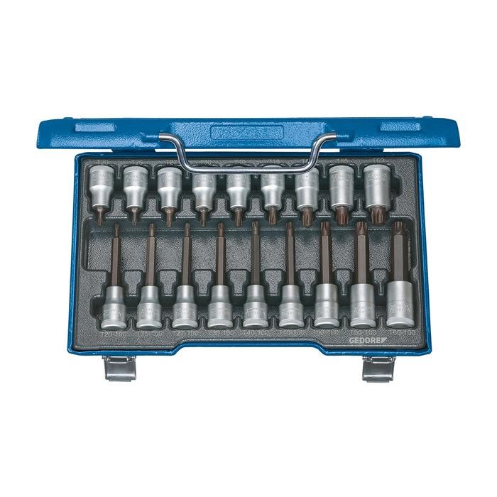 GEDORE Screwdriver bit socket set 1/2" 18 pcs TORX T20-60 (6138510)