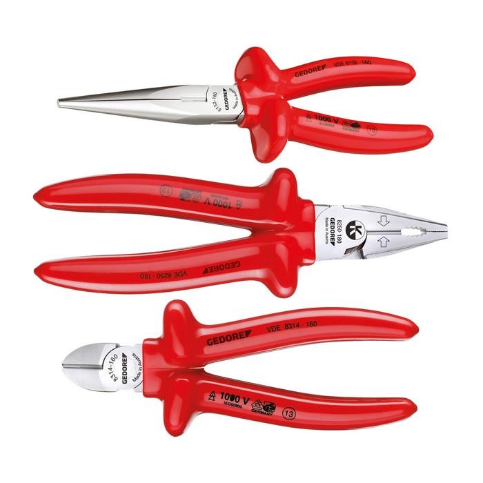 GEDORE VDE Pliers set with VDE dipped insulation 3 pcs (6708120)