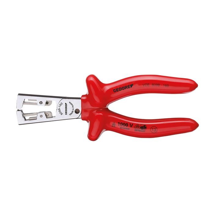 GEDORE VDE Stripping pliers STRIP-FIX with VDE dipped insulation 160 mm (6709600)