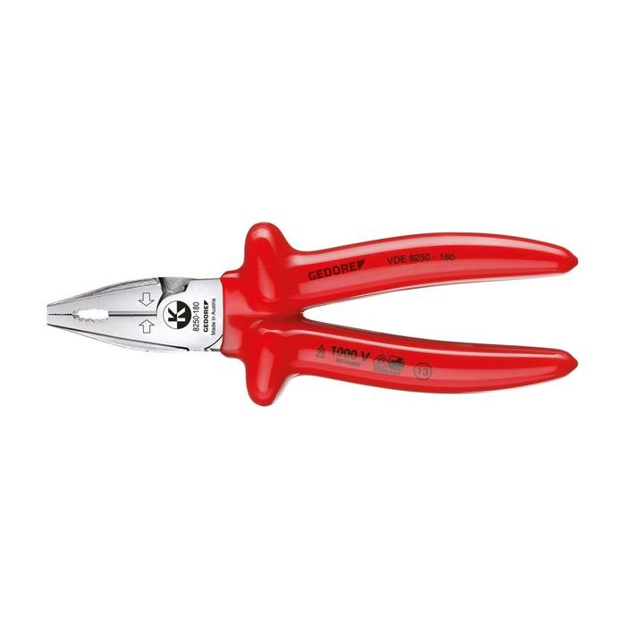 GEDORE VDE Heavy duty combination pliers with VDE dipped insulation 160 mm (1429582)