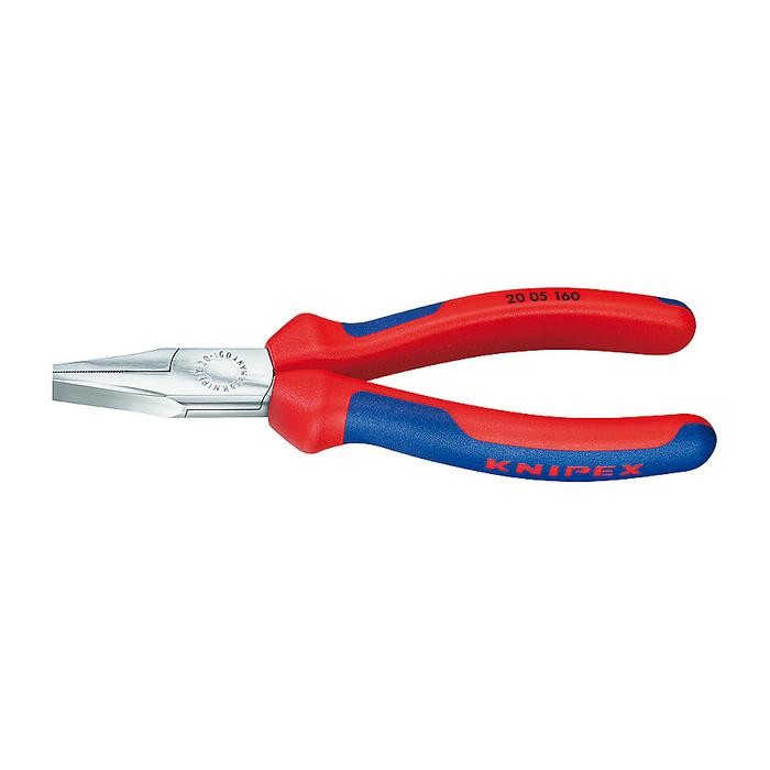 Flat Nose Pliers chrome plated with multi-component grips 140 mm