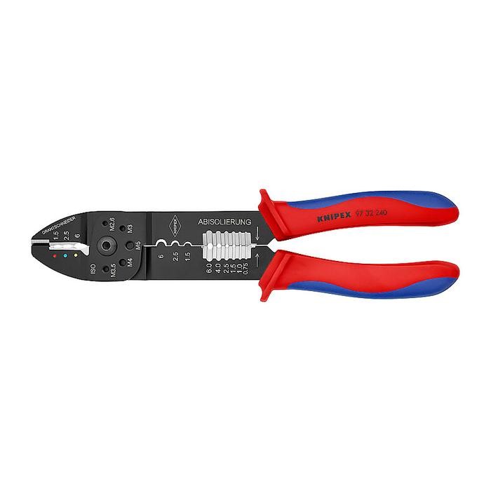 Crimping Pliers black lacquered with multi-component grips 240 mm
