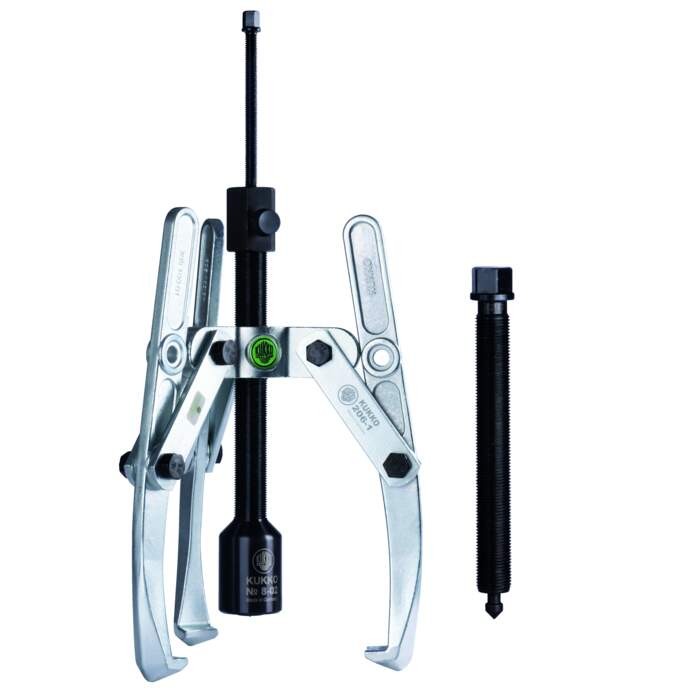 KUKKO 206-1-B Heavy-duty, 3-armed lug puller with oscillating, height-adjustable puller legs and grease-hydraulic spindle (tractive force up to 15 t), mechanical spindle included
