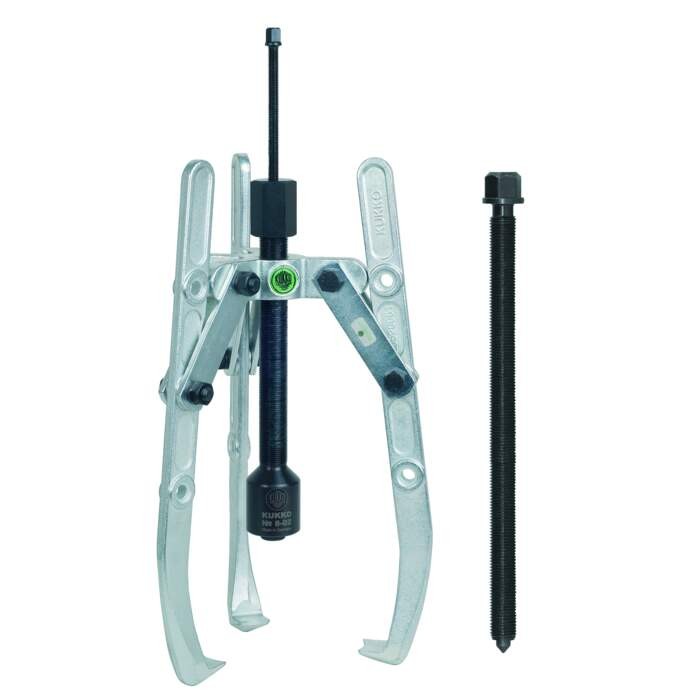 KUKKO 207-2-B Heavy-duty, 3-armed lug puller with oscillating, height-adjustable puller legs, combi traverse and grease-hydraulic spindle