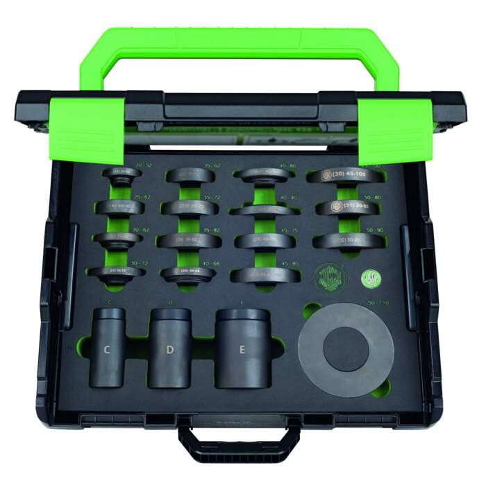 KUKKO K-71-W-B Bearing installation tool set made of steel, heavy design, short